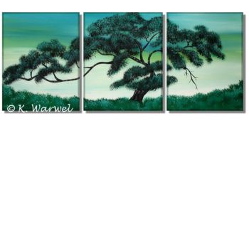 Malerei mit dem Titel "Tree - acrylic pain…" von Klaudia Warwel, Original-Kunstwerk, Öl