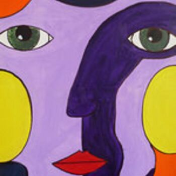 Painting titled "GESICHT 2IN1" by Klaus-Dieter Leonhardt, Original Artwork, Acrylic