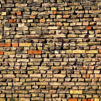 Fotografia intitolato "brick wall" da Klaus Vartzbed, Opera d'arte originale