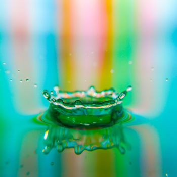 Photography titled "water drop slash" by Klaus Vartzbed, Original Artwork