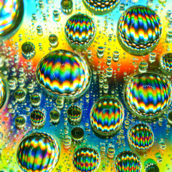 Digitale Kunst getiteld "droplets color art" door Klaus Vartzbed, Origineel Kunstwerk
