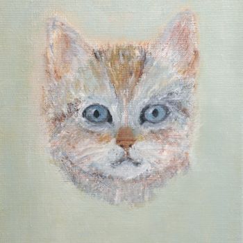Painting titled "Kitten" by Klazien De Vries, Original Artwork