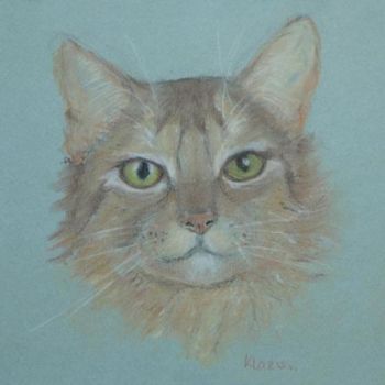 Desenho intitulada "Cat" por Klazien De Vries, Obras de arte originais