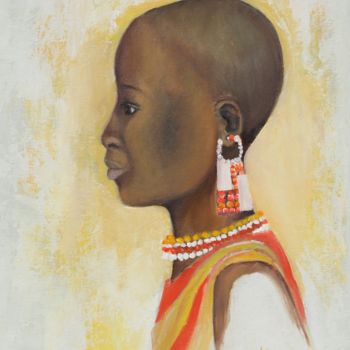 Drawing titled "Africa Masai" by Klazien De Vries, Original Artwork