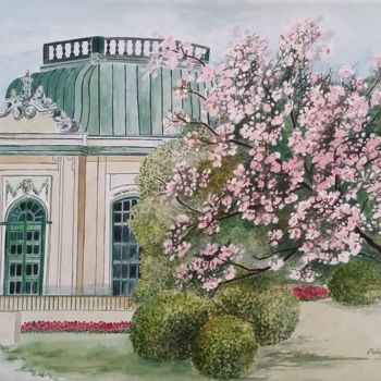 Malerei mit dem Titel "Wiener Frühling" von Kurt Patzke, Original-Kunstwerk, Aquarell