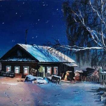 Картина под названием ""Вечера на хуторе"" - Алексей Коробов, Подлинное произведение искусства, Масло