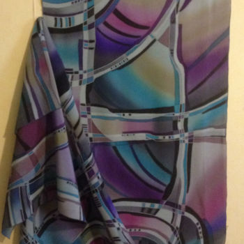 Текстильное искусство под названием "Batik scarf " Abstr…" - Lidia Cravcenco, Подлинное произведение искусства, Ткань