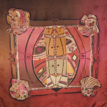 Art textile intitulée "Handkerchief batik…" par Lidia Cravcenco, Œuvre d'art originale, Tissu