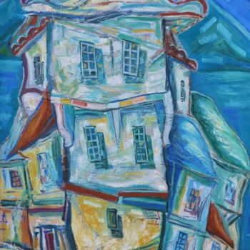 Painting titled "Ohrid old house" by Klim, Original Artwork, Oil