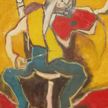Painting titled "Musicion" by Klim, Original Artwork, Oil