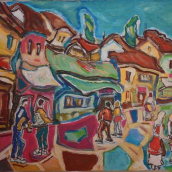 Картина под названием "Old bazar" - Klim, Подлинное произведение искусства, Масло