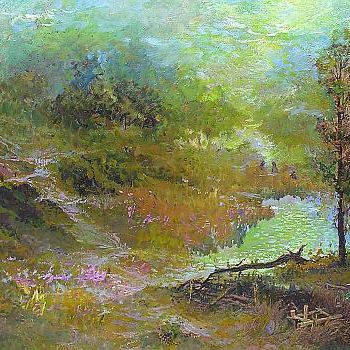 Painting titled ""Lake"" by Anatoliy Klimenko, Original Artwork