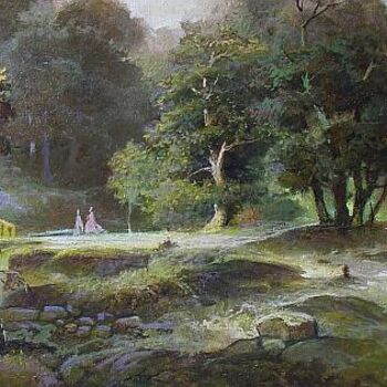 Painting titled ""Romantic Landscape"" by Anatoliy Klimenko, Original Artwork