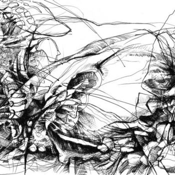 Desenho intitulada "MEERESGRÜNDE Blatt 5" por Stefan Klinkigt, Obras de arte originais, Outro