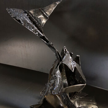 Sculpture titled "THE GENESIS OF FLIG…" by Kloska Ovidiu, Original Artwork, Metals