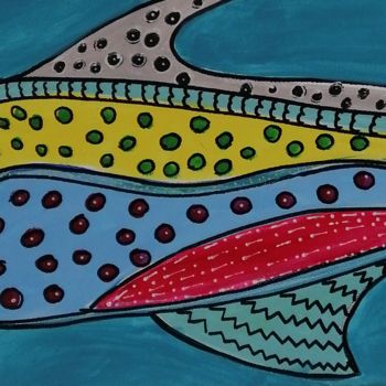 Pintura titulada "La sardine de Vanne" por Claire Ferrari (klrferr), Obra de arte original, Acrílico