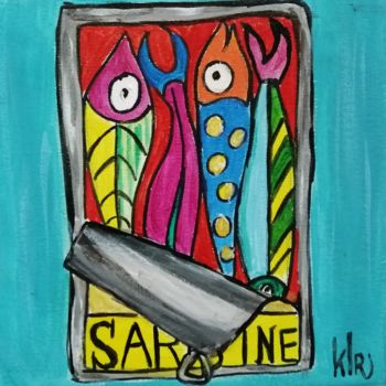 Pittura intitolato "Les sardines de ré" da Claire Ferrari (klrferr), Opera d'arte originale, Acrilico