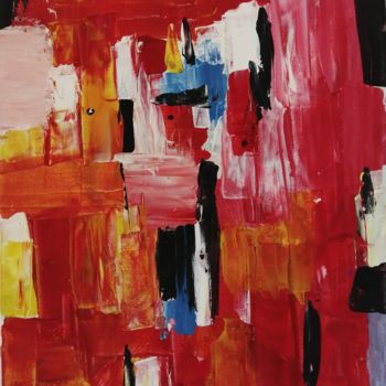 Peinture intitulée "Abstrait rouge" par Claire Ferrari (klrferr), Œuvre d'art originale, Huile