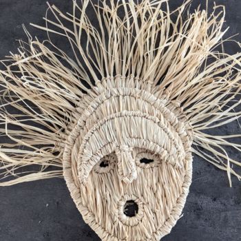 Art textile intitulée "Masque africain" par Claire Ferrari (klrferr), Œuvre d'art originale, Broderie