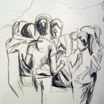 Painting titled "Team Study" by Kristen Ettensohn, Original Artwork
