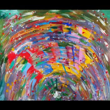 Картина под названием "flying towards" - Alexandra Knabengof, Подлинное произведение искусства, Акрил Установлен на Деревянн…