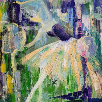 Painting titled "Ballerina" by Knkush Yesoyan, Original Artwork, Oil