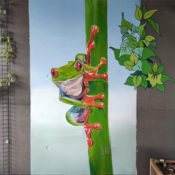 Peinture intitulée "GRENOUILLE - Hôpita…" par Knop, Œuvre d'art originale, Acrylique