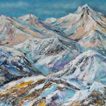 Картина под названием "Mountains" - Viktor Kobzev, Подлинное произведение искусства, Масло