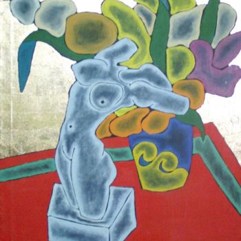 Картина под названием "Натюрморт с гипсовы…" - Игорь Кочнов, Подлинное произведение искусства, Масло