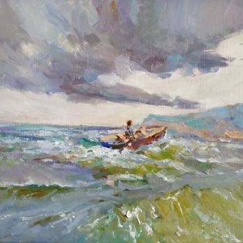 Peinture intitulée "коварное море" par Denis Konotop, Œuvre d'art originale, Huile