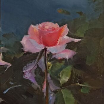 Картина под названием "Садовая роза..." - Denis Konotop, Подлинное произведение искусства, Масло
