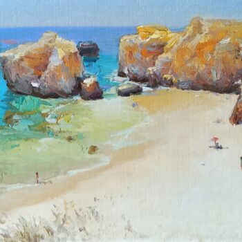 Картина под названием "Пляж..." - Denis Konotop, Подлинное произведение искусства, Масло Установлен на Деревянная панель