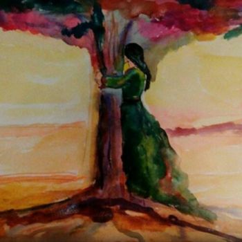 Painting titled "To be in love, abst…" by Anna Kodochigova, Original Artwork, Watercolor