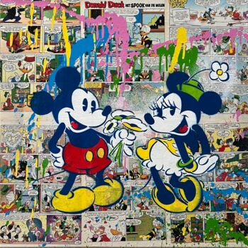 Ζωγραφική με τίτλο "Mickey & Minnie Mou…" από Koen Betjes, Αυθεντικά έργα τέχνης, Ακρυλικό