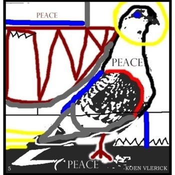 Digitale Kunst getiteld "PEACE 5" door Koen Vlerick, Origineel Kunstwerk