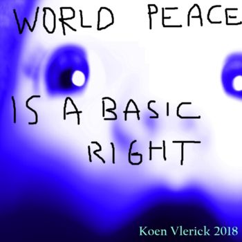 Arte digital titulada "world peace is a ba…" por Koen Vlerick, Obra de arte original