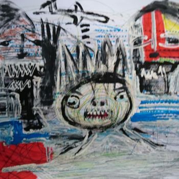 Peinture intitulée "Folie humaine" par Apollinaire Gbeteglo, Œuvre d'art originale