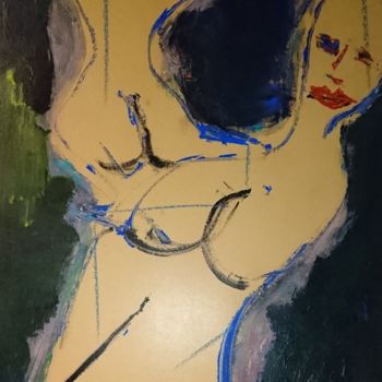 Malerei mit dem Titel "Bain du soir" von Apollinaire Gbeteglo, Original-Kunstwerk