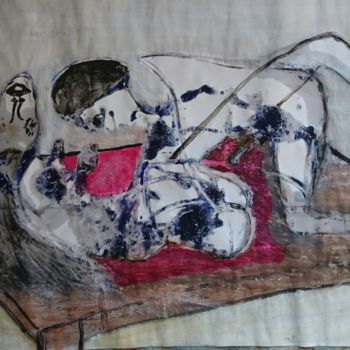Картина под названием "Attraction" - Apollinaire Gbeteglo, Подлинное произведение искусства, Чернила