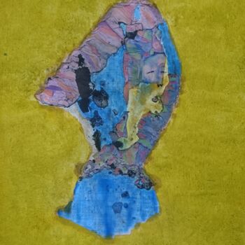 Painting titled "Paisible" by Apollinaire Gbeteglo, Original Artwork, Pigments