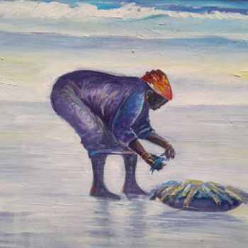 Painting titled "Fishmonger" by Kofi Nduro, Original Artwork, Acrylic