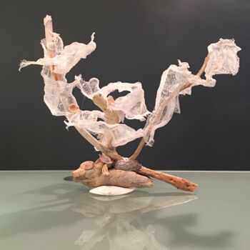 Коллажи под названием "ÉCUME 5" - Koki, Подлинное произведение искусства, Дерево