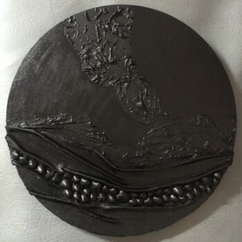 Картина под названием "Élément 8 “ Black”" - Koki, Подлинное произведение искусства, Акрил Установлен на Деревянная рама для…