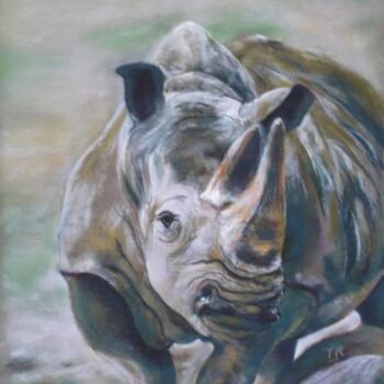 Dessin intitulée "Un Rhino...C...Ros.…" par Koki, Œuvre d'art originale, Autre
