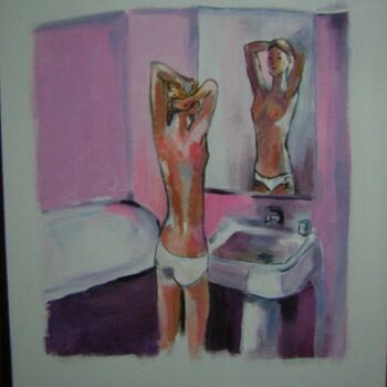 Pintura titulada "nu à la salle de ba…" por Koki, Obra de arte original