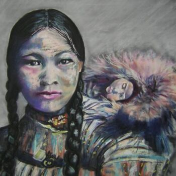 Peinture intitulée "Inuit" par Koki, Œuvre d'art originale