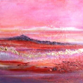 Peinture intitulée "Aube sur le désert" par Koki, Œuvre d'art originale