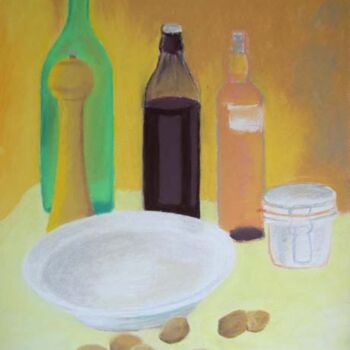 Painting titled "3 BOUTEILLES" by Corinne Rosano, Original Artwork