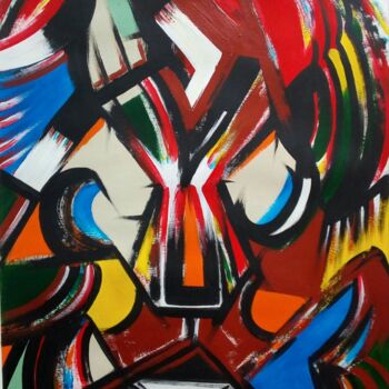 Peinture intitulée "L'homme et son hist…" par Kokou Senavon, Œuvre d'art originale, Acrylique
