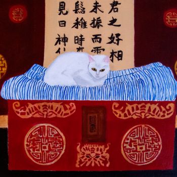 Painting titled "The Chinese Trunk" by Paz, Original Artwork, Acrylic